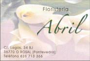 Abre en nueva ventana: FLORISTER�A ABRIL EN O ROSAL ARREGLOS FLORALES CORONAS FUNERARIAS BODAS ABUTIZOS COMUNIONES DIA DE LOS ENAMORADOS DECORACION DE EVENTOS FLORES BAIXO MI�O