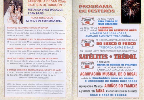 FESTAS VIRXE DA SAUDE - PROGRAMACION 2010