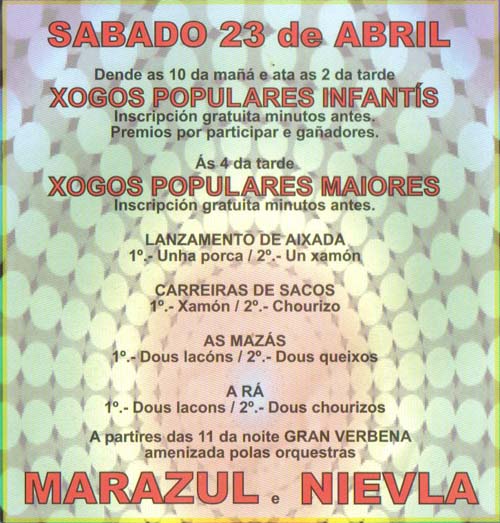 PROGRAMACION - FESTAS DA PASCUA DE BUXAN 2011 A GUARDA SABADO 23 ABRIL 2011