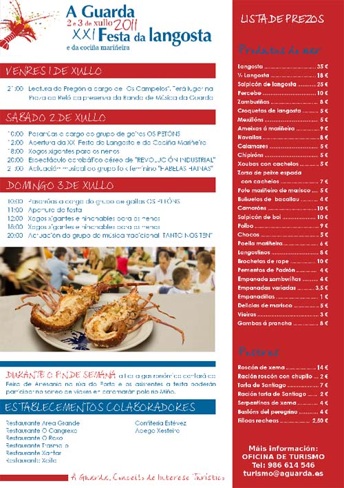 XXI FESTA DA LANGOSTA A GUARDA 2011 - PROGRAMA