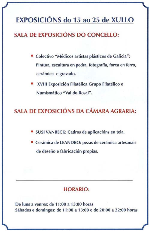 FESTAS DO PILAR 2011 O ROSAL - PROGRAMACION