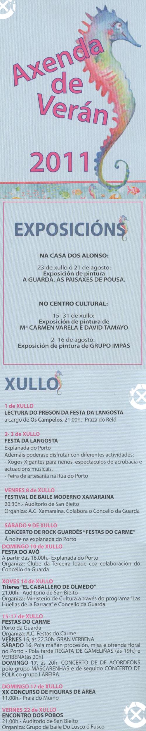 AXENDA DE VERAN 2011 A GUARDA