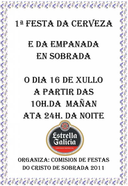 I FESTA DA CERVEZA E DA EMPANAZA EN SOBRADA 16 XULLO 2011