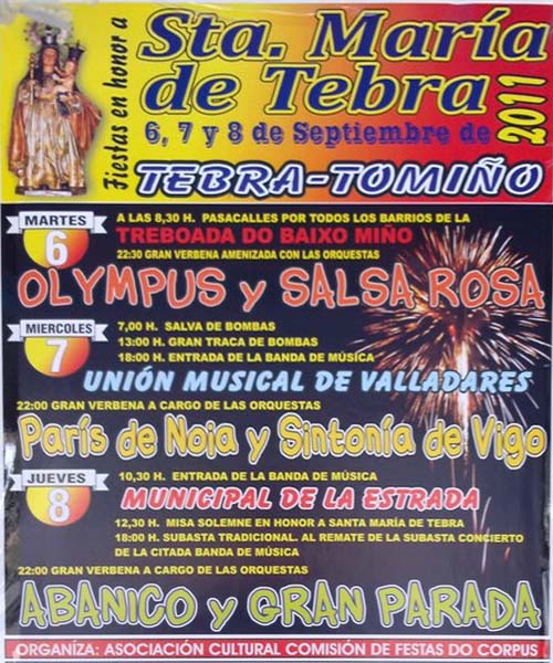 FESTAS NA HONRA DE STA MARIA DE TEBRA TOMIÑO 2011