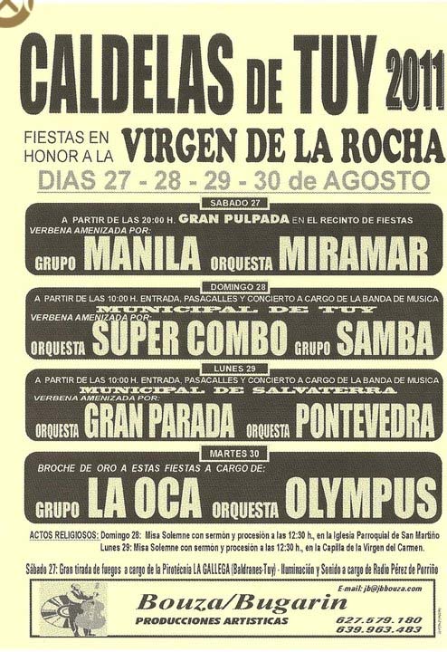 FIESTAS VIRGEN DE LA ROCHA CALDELAS DE TUY 2011