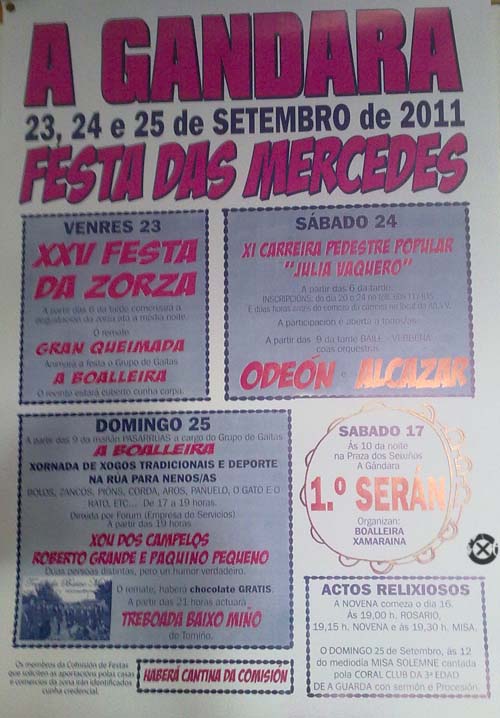 FESTA DAS MERCEDES 2011 A GANDARA A GUARDA 23-25 SEPTEMBRO