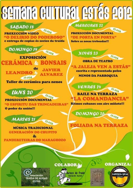 Programación de actividades da Semana Cultural de Estás 2012