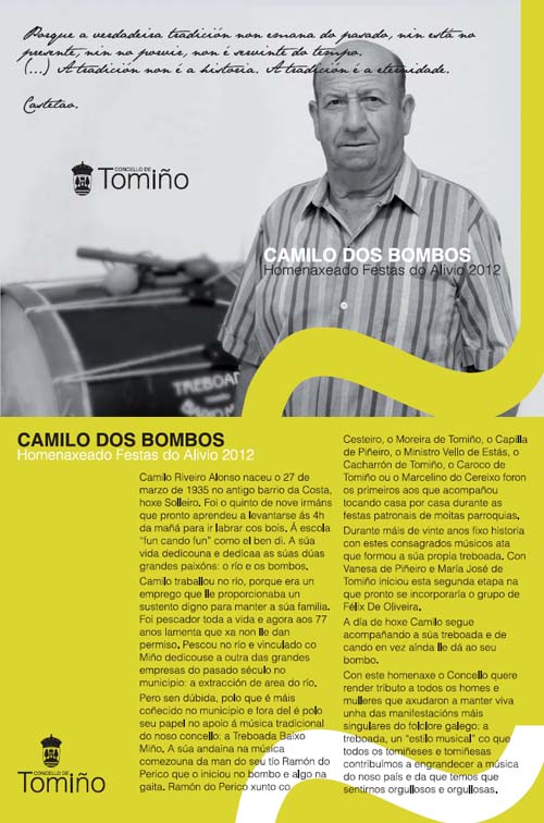 O acto será o domingo 9 de setembro ás 11h00 na Praza do Seixo.