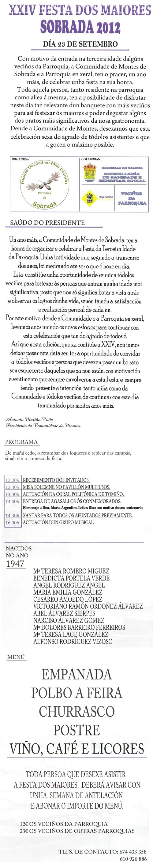 O  Domingo 23 de Setembro de 2012 en Sobrada - Tomiño