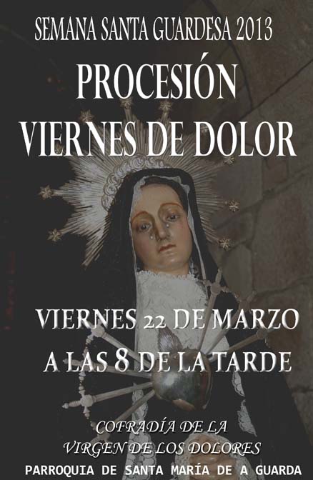 Procesión Viernes de Dolor, este viernes 22 a las 8:00. Saldrá de la Parroquia y hará el recorrido habitual.