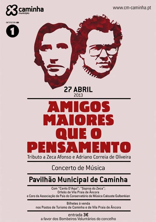 O Concerto conta com a participação dos grupos Canto D’Aqui, Sopros do Zeca, Orfeão de Vila Praia de Âncora e Coro da Associação de Pais do Conservatório de Música Calouste Gulbenkian. 