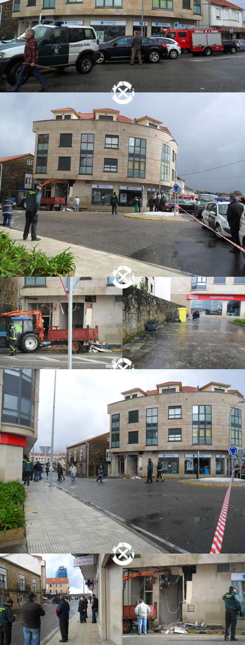 Imagenes de los momentos posteriores a la explosión en el Cajero de NGB de O Rosal