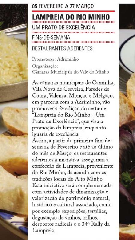 FINS DE SEMANA DA LAMPREIA DO MINHO