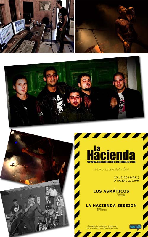 actuarán el próximo Viernes 23 de Diciembre a las 23:30h en la Inauguración de La Sala La Hacienda en O Rosal, la primera Sala de Espectáculos Multifuncional de la comarca.