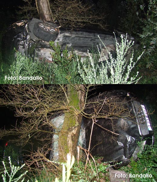 Los tres ocupantes del turismo salieron por su propio pié y fueron evacuados en ambulancia