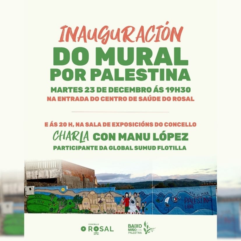O Rosal alza la voz por Palestina con la inauguración de un mural frente al Centro de Salud