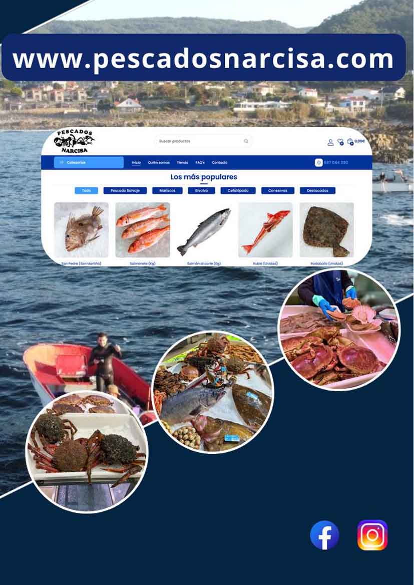 Pescadería Narcisa lanza su nueva web para la venta online de pescado y marisco fresco