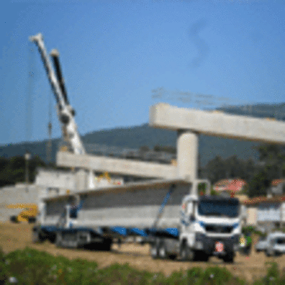ESPECIAL - COLOCACIN DAS PRIMEIRAS VIGAS DO VIADUCTO DA VAC SOBRE O RO TAMUXE EN O ROSAL