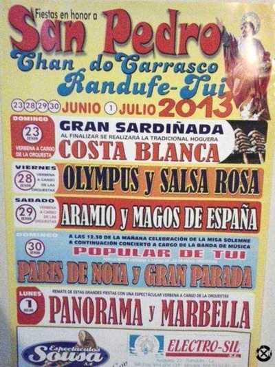 FIESTAS EN HONOR A SAN PEDRO CHAN DE CARRASCO RANDUFE-TUI 2013