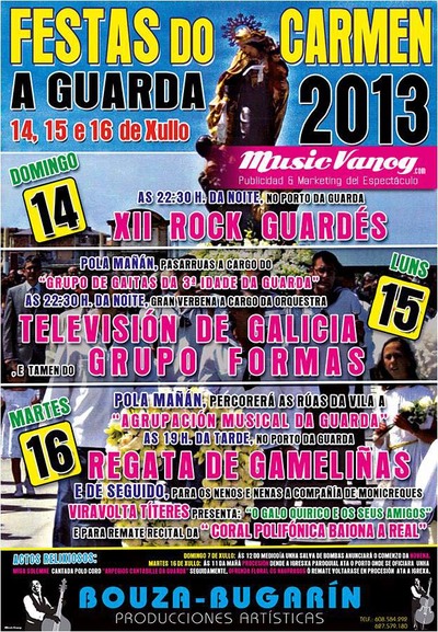 A GUARDA ACOLLE AS FESTAS DO CARMEN 2013 DO 14  16 DE XULLO DE 2013