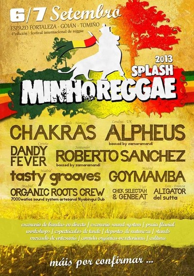 MINHO REGGAE SPLASH 2013 O 6 E 7 DE SETEMBRO EN GOIN - ENTRADAS XA  VENDA