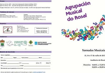 XORNADAS MUSICAIS DO 15  17 DE XULLO NO ROSAL