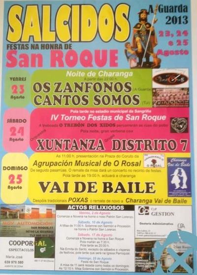 FESTAS NA HONRA DE SAN ROQUE DO 23  25 DE AGOSTO NA GUARDA