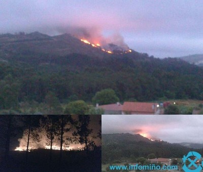 ESPECIAL - UN INCENDIO AFECT AYER A ZONA FORESTAL DE TORROA EN OIA