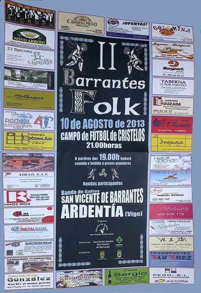 II FESTIVAL BARRANTES- FOLK ESTE SBADO 10 DE AGOSTO EN TOMIO