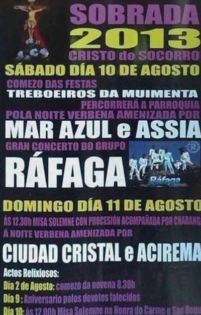 FESTAS CRISTO DO SOCORRO O 10 E 11 DE AGOSTO EN SOBRADA - TOMIO