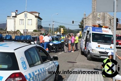 TRES VEHCULOS IMPLICADOS EN UNA COLISIN POR ALCANCE EN A GUARDA