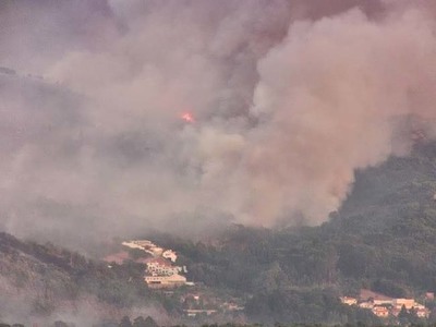 CONTROLADO O INCENDIO EN CAMINHA DEPOIS DUNHA LONGA NOITE DE LOITA CONTRA O FOGO
