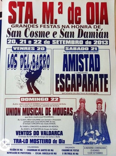 FESTAS NA HONRA DE SAN COSME E SAN DAMIN DO 20  22 DE SETEMBRO EN OIA