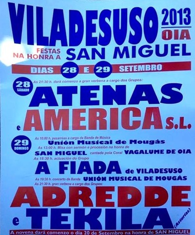 FESTAS NA HORNA A SAN MIGUEL O 28 E 29 DE SETEMBRO EN VILADESUSO - OIA
