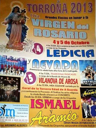FIESTAS EN HONOR A LA VIRGEN DEL ROSARIO EL 4 Y 5 DE OCTUBRE DE 2013 EN TORROA-OIA