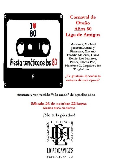 CARNAVAL DE OTOO EL 26 DE OCTUBRE EN LA LIGA DE AMIGOS DE O ROSAL