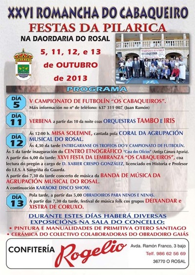  XXVI ROMANCHA DO CABAQUEIRO - FESTAS DA PILARICA NO ROSAL