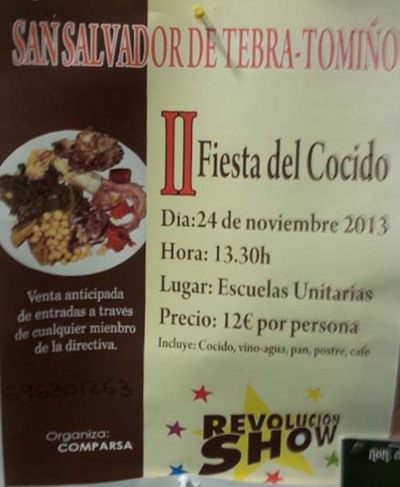 II FIESTA DEL COCIDO EL 24 DE NOVIEMBRE EN TEBRA