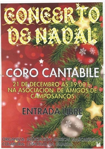 CONCERTO DE NADAL ESTE SBADO CO CORO ARPEGIOS EN CAMPOSANCOS-A GUARDA