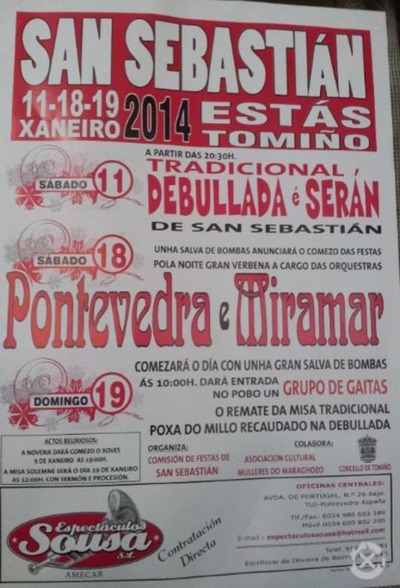 FESTAS DE SAN SEBASTIN 11, 18 E 19 DE XANEIRO DE 2014 EN ESTS-TOMIO