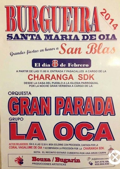FESTAS NA HONRA DE SAN BLAS O 8 DE FEBREIRO EN BURGUEIRA-OIA
