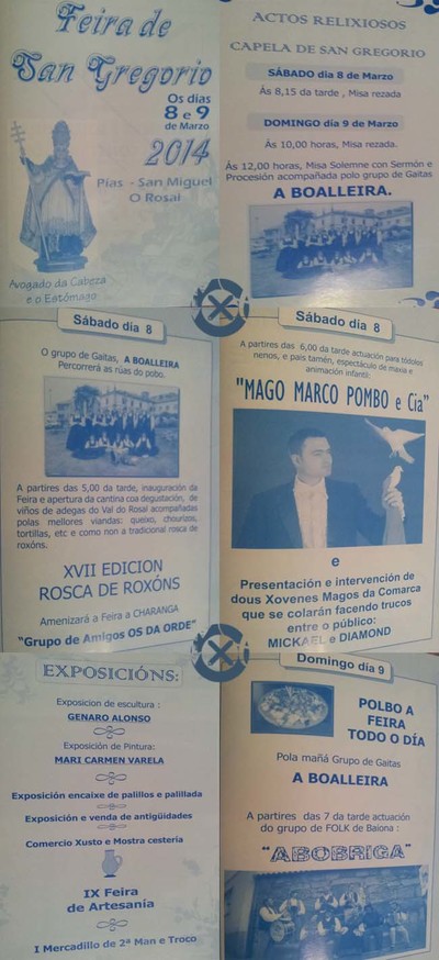 FEIRA DE SAN GREGORIO 2014 O 8 E 9 DE MARZO NO ROSAL