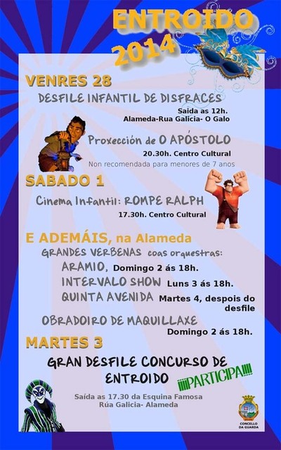 GRAN PROGRAMACIN DE ENTROIDO 2014 NO CONCELLO DE A GUARDA