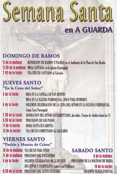 HORARIOS E SERVIZOS DA SEMANA SANTA GUARDESA 2014