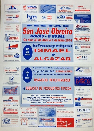 FESTAS SAN JOS OBREIRO O 30 DE ABRIL E 1 DE MAIO EN NOVS - O ROSAL