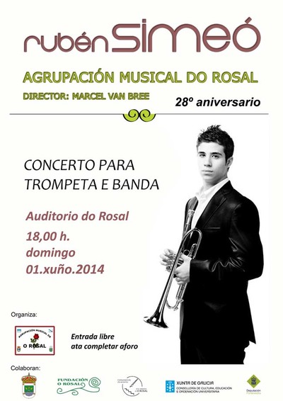 A BANDA DA AGRUP. MUSICAL DO ROSAL CELEBRA O SEU 28 ANIVERSARIO CUN CONCERTO ESTE DOMINGO