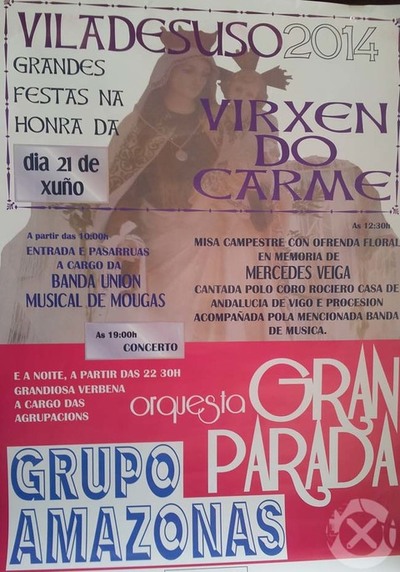 GRANDES FESTAS NA HONRA DA VIRXE DO CARMEN O 21 DE XUO EN VILADESUSO - OIA
