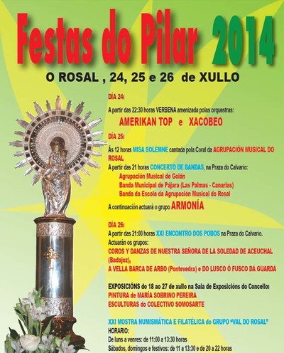 FESTAS DO PILAR O ROSAL 2014 - 24, 25 E 26 XULLO