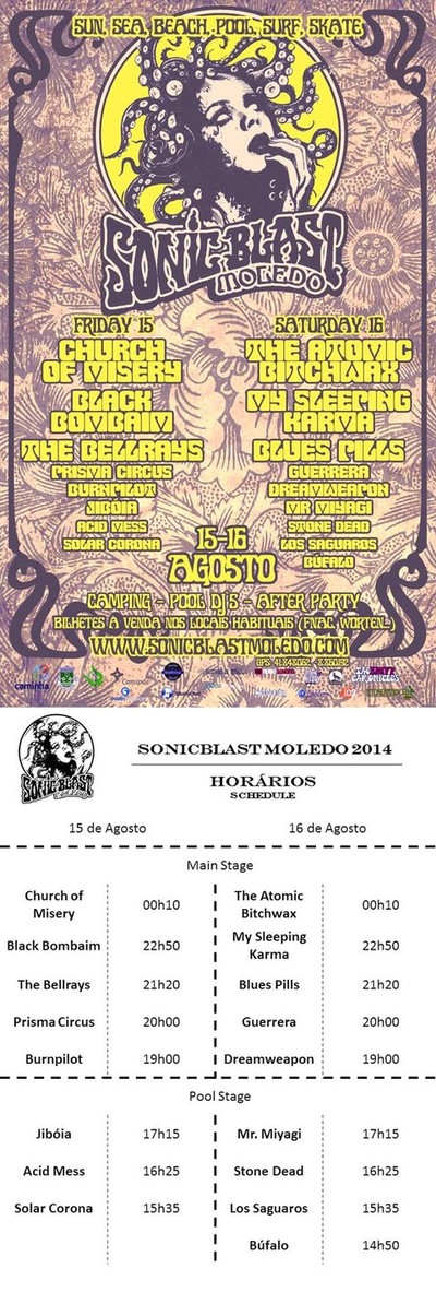 OS HORRIOS DO SONICBLAST MOLEDO J ESTO DISPONVEIS