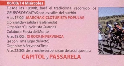 PROGRAMACIN FESTAS DO MONTE 2014 ? MRCORES 6 DE AGOSTO 